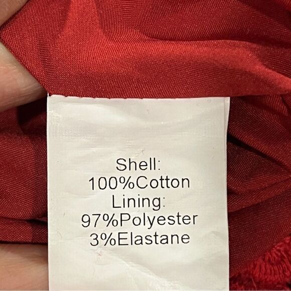 Plus size red eyelet embroidery mini dress with short sleeves - Picture 11 of 14